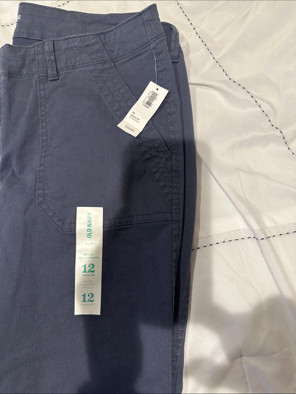 Old Navy Pants Trio - Green, White, Navy Pixie Size 12R - Picture 8 of 8